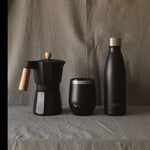  reusable cup with lid, reusable coffee cup with lid, coffee cup eco friendly, reusable travel mug, bru bottle black, best insulated bottle, black reusable water bottle